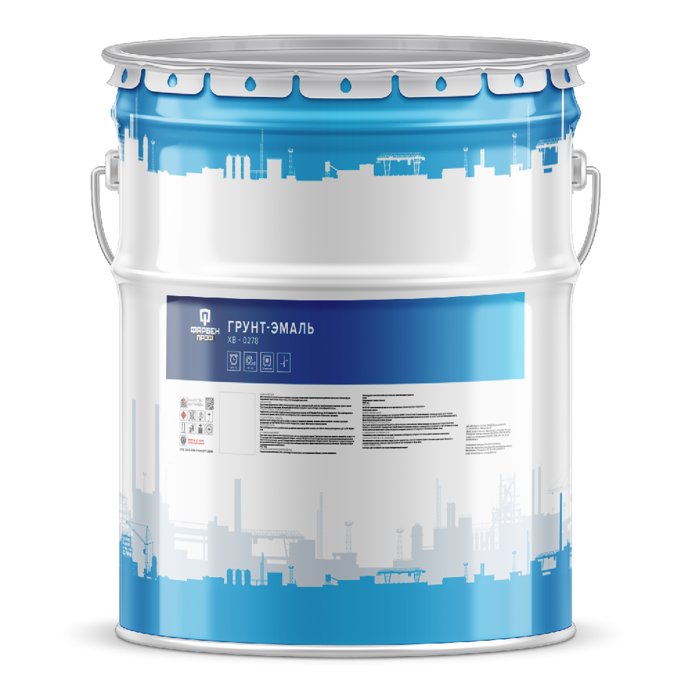 Грунт-эмаль ФАРБЕН ХВ-0278 серая RAL 7040 20 кг мат,высых 1 ч, раств ксилол, до -10