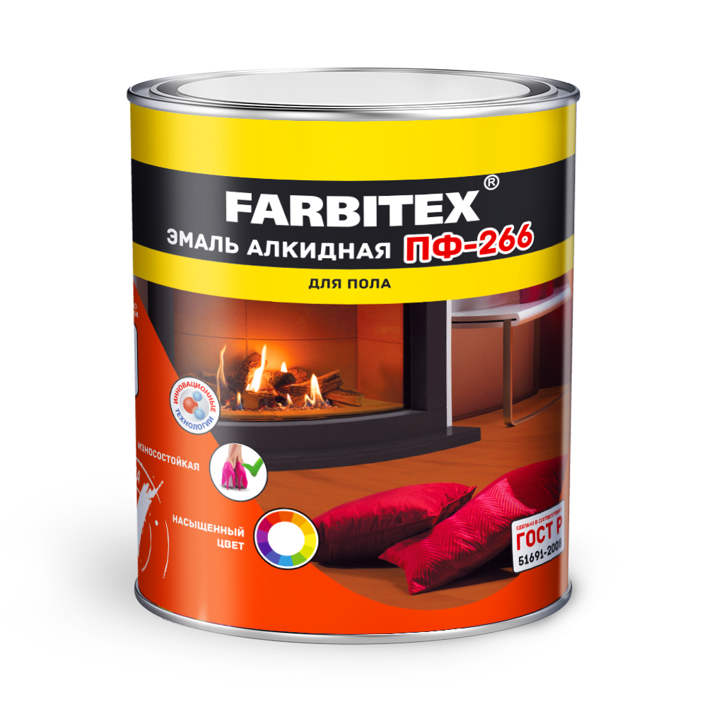 Эмаль ПФ-266 "FARBITEX" Золотистый / 1,8кг/