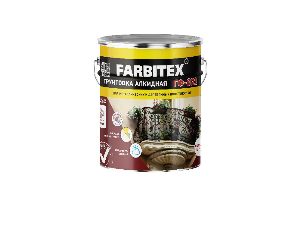 Грунт ГФ-021 серый 6кг FARBITEX
